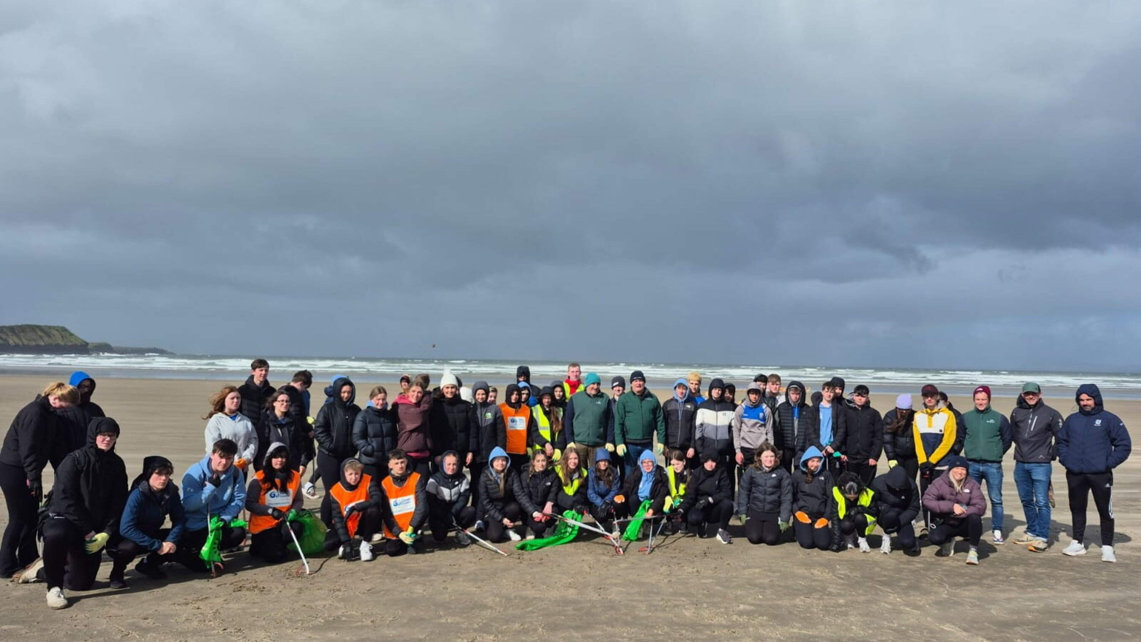 Students from Co Donegal take part in beach clean in Rossnowlagh